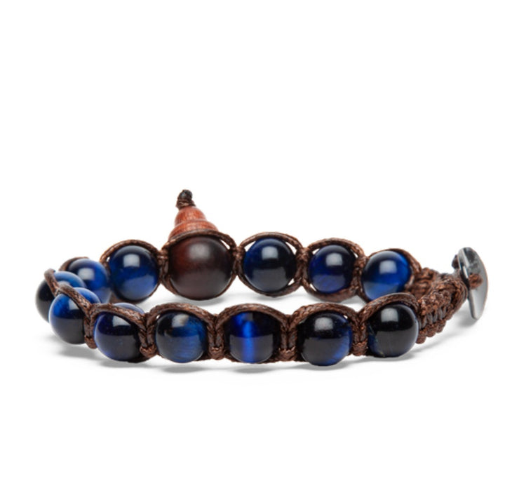 Bracciale Uomo Tamashii Marrone Biglia Occhio Di Tigre blue BHS900-332