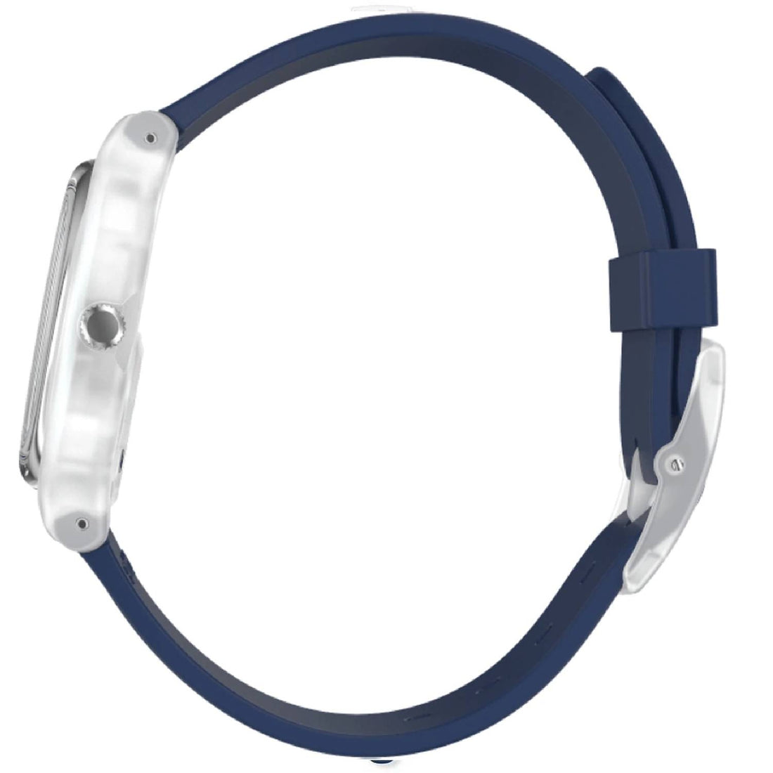 Orologio Uomo Gomma Swatch Bambino Quarz Solo Tempo Doppia Data Blu Numeri GE725