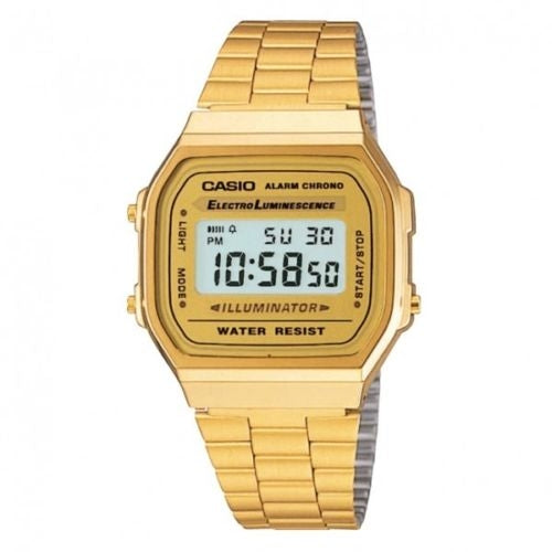 Orologio Unisex Digitale Vintage Acciaio Dorato A168WG-9EF