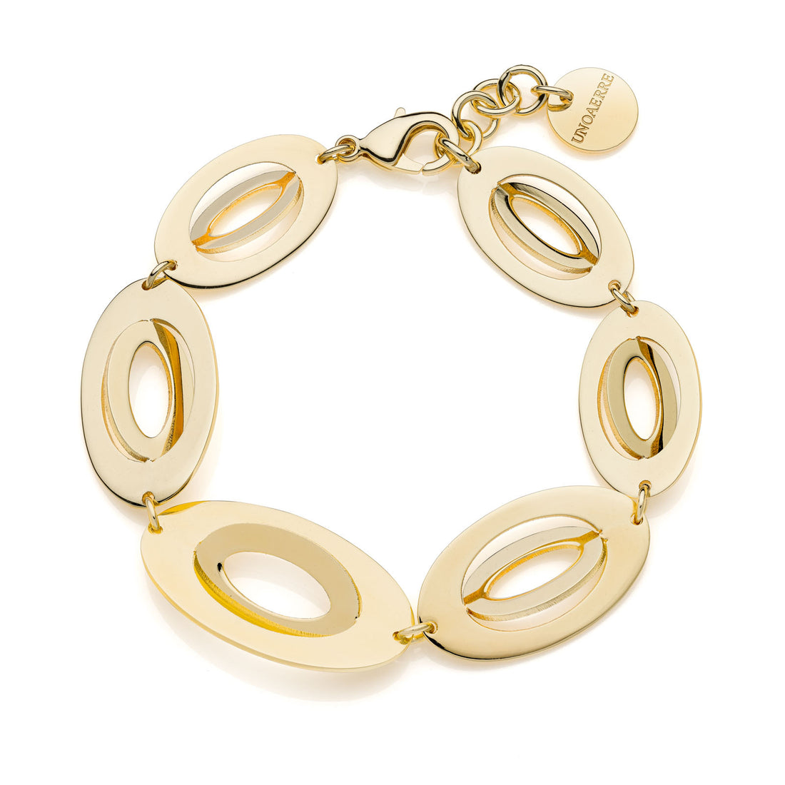 Bracciale Donna Unoaere Bronzo Dorato a dischi ovali 555873