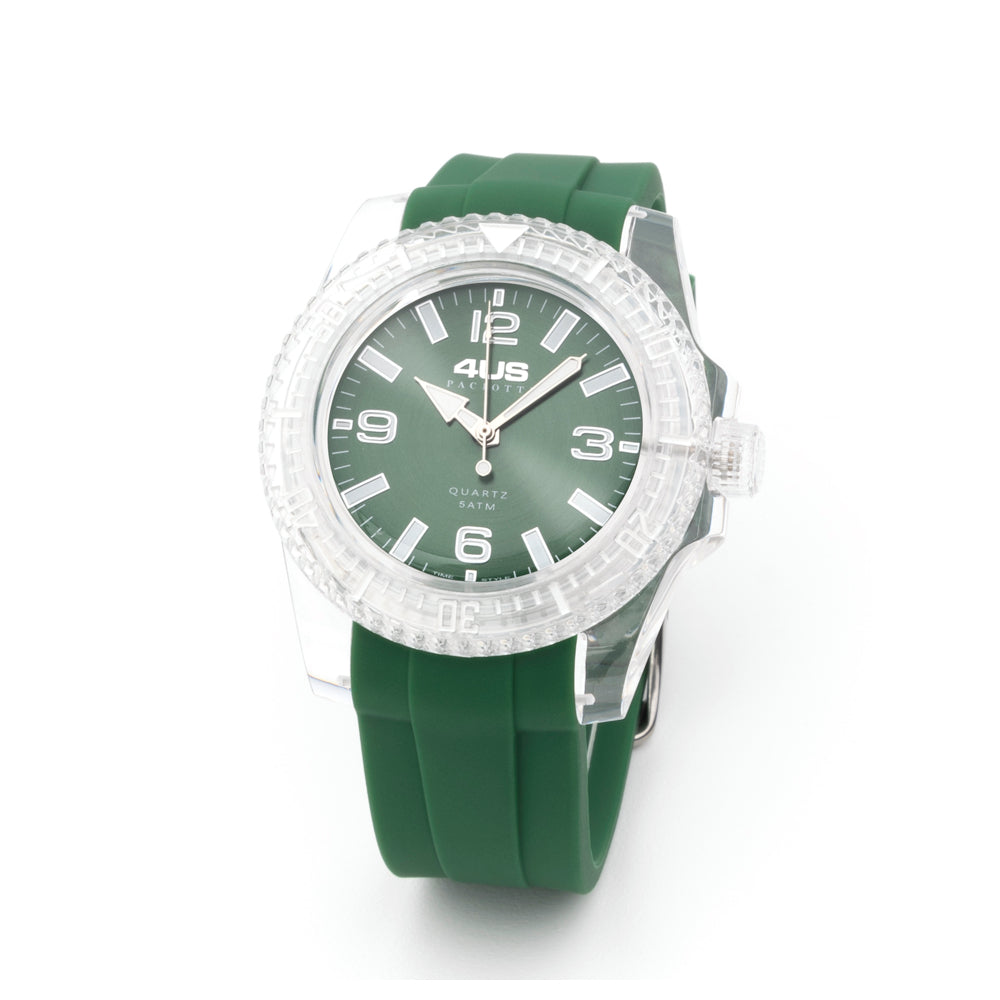 Orologio Uomo 4US Cesare Paciotti Quarzo Solo Tempo Silicone Verde T4ST362