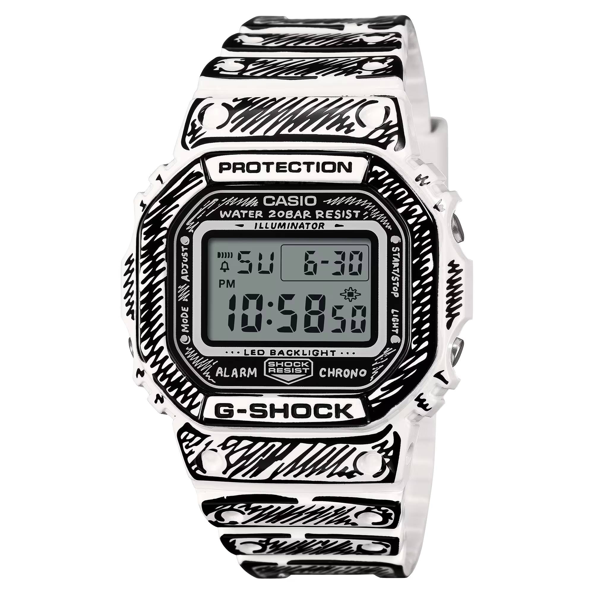 Orologio Uomo Casio G-SHOCK X Joshua Vides Bianco Digitale DW-600JV-7ER
