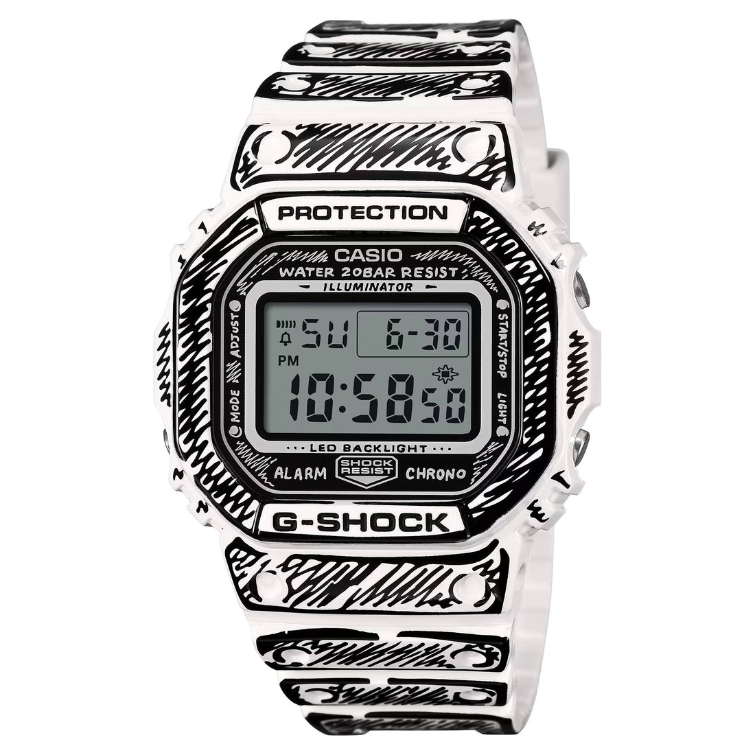 Orologio Uomo Casio G-SHOCK X Joshua Vides Bianco Digitale DW-600JV-7ER