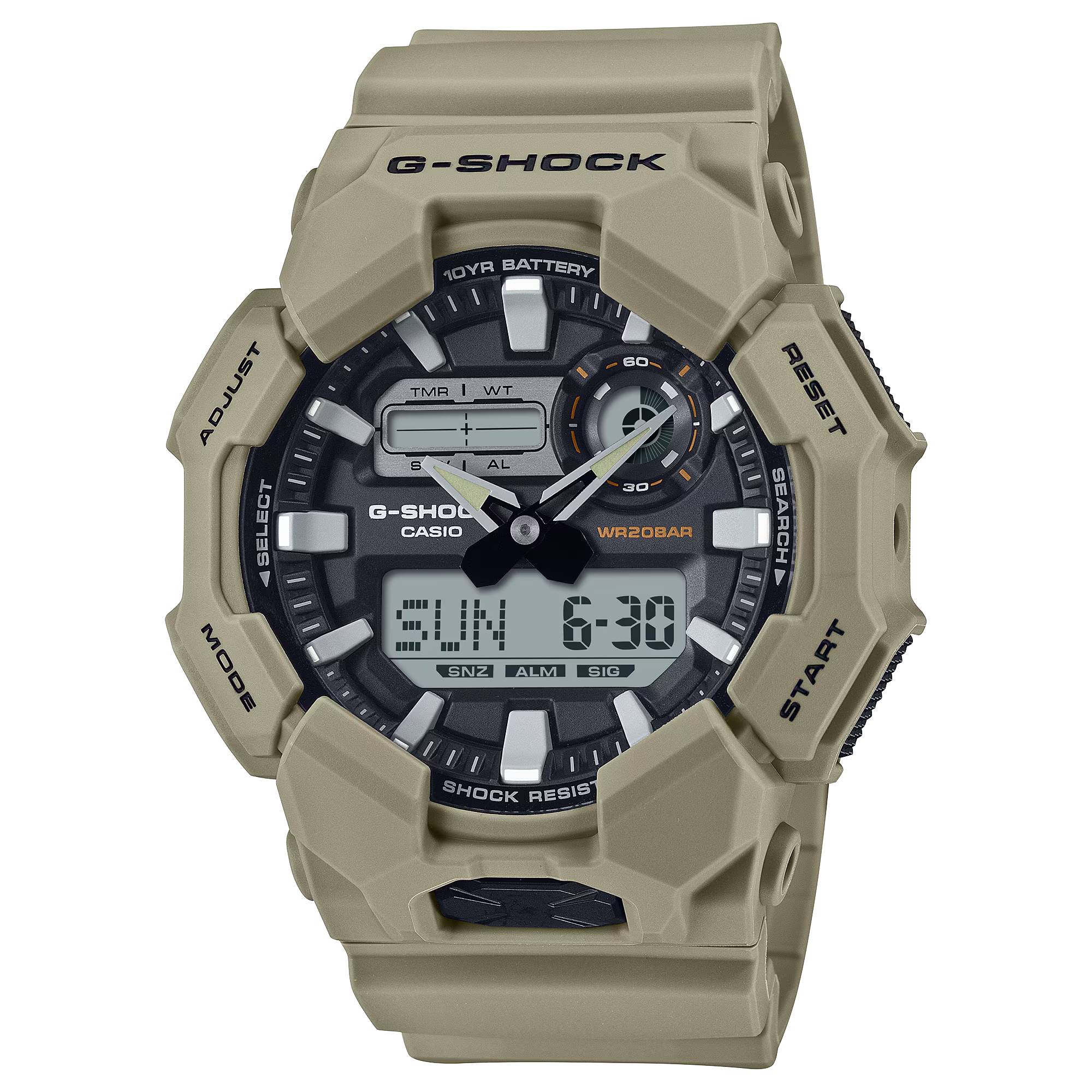 Orologio Uomo Casio G-SHOCK Beige 10 Anni Batteria GA-010-5AER