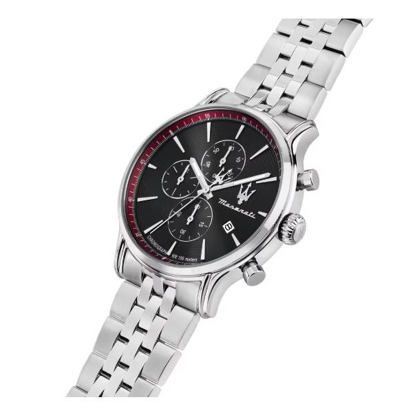 Orologio Uomo Maserati Epoca Slim Nero Bordeau Acciaio Quarzo Cronografo R8873618037