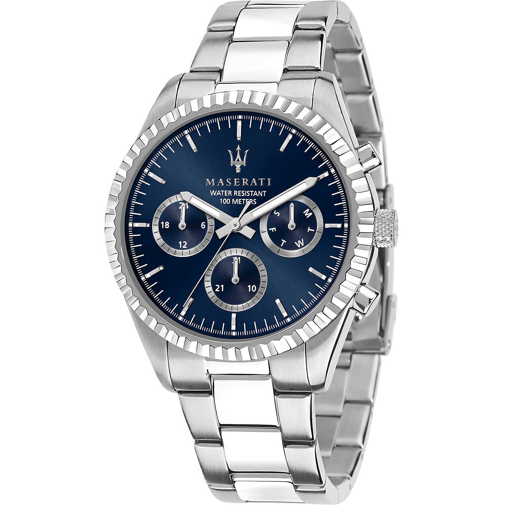 Orologio Uomo Acciaio Maserati Multifunzione Quarzo Competizione Blu R8853100022