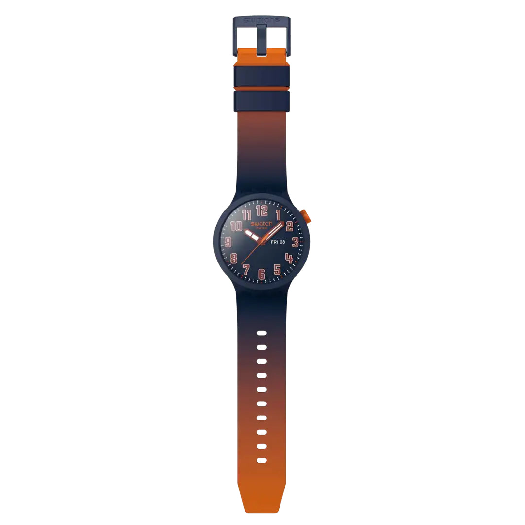 Orologio Uomo Swatch ESSENTIALLY CONFIDENT Quarzo Data Blu SB01S700