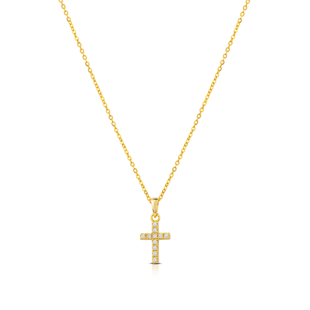 Collana Donna Kulto Argento 925 Dorato Croce Zirconi Bianchi K925-178-2200