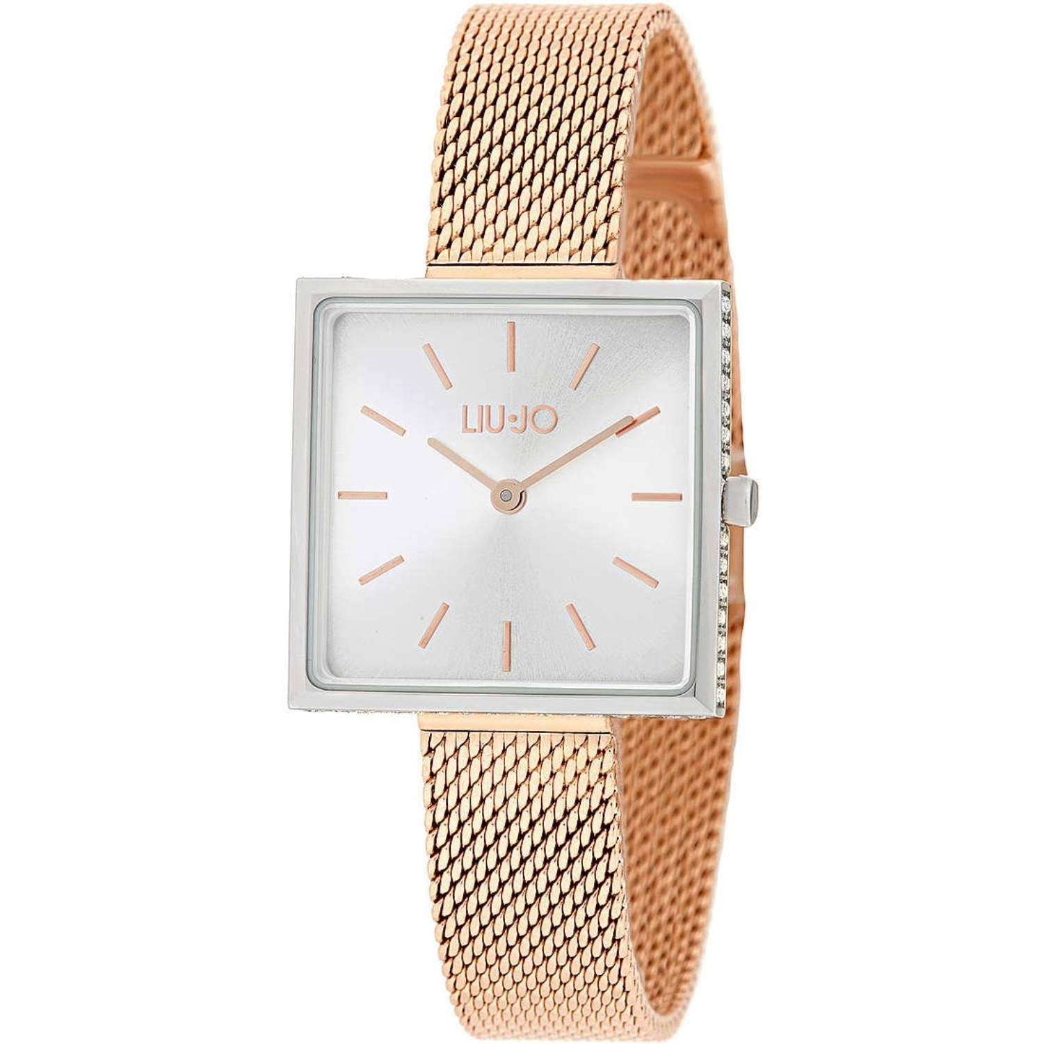 Orologio Donna Acciaio Liu Jo Glamour Square Quarzo Solo Tempo Rosè Zirconi
