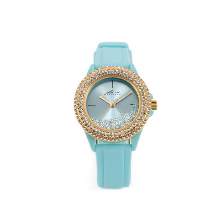 Orologio Donna 4US Cesare Paciotti Quarzo Solo Tempo Celeste Zirconi Bianchi T4SW496