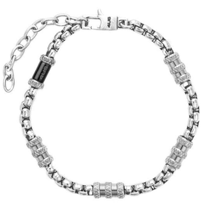 Bracciale Uomo 4US Cesare Paciotti Acciaio Barilotti Sfaccettati 4UBR8655