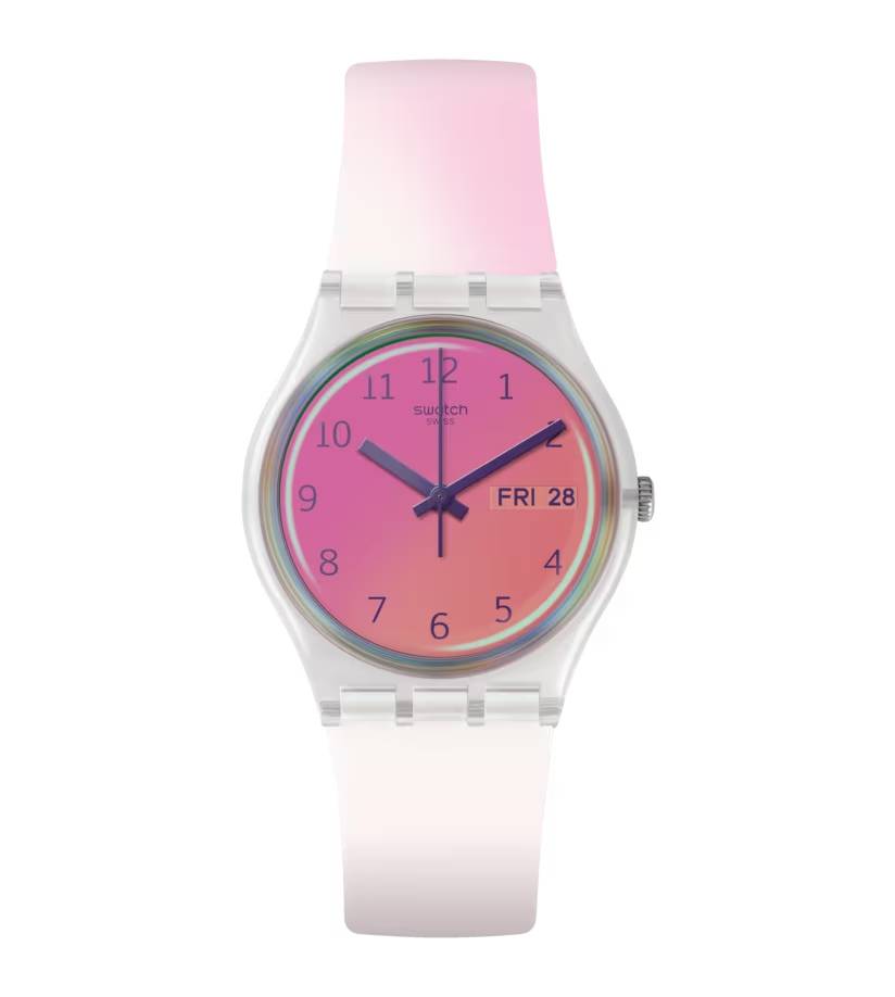 Orologio Donna Bambina Swatch Ultrafushia Quarzo Doppia Data Rosa GE719