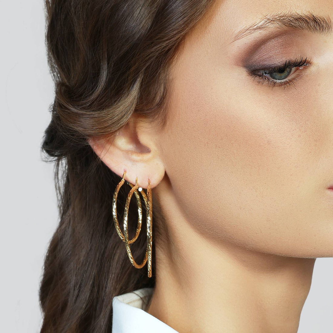 Orecchini Donna Unoaerre Bronzo Dorato Cerchio Diamantato 581456