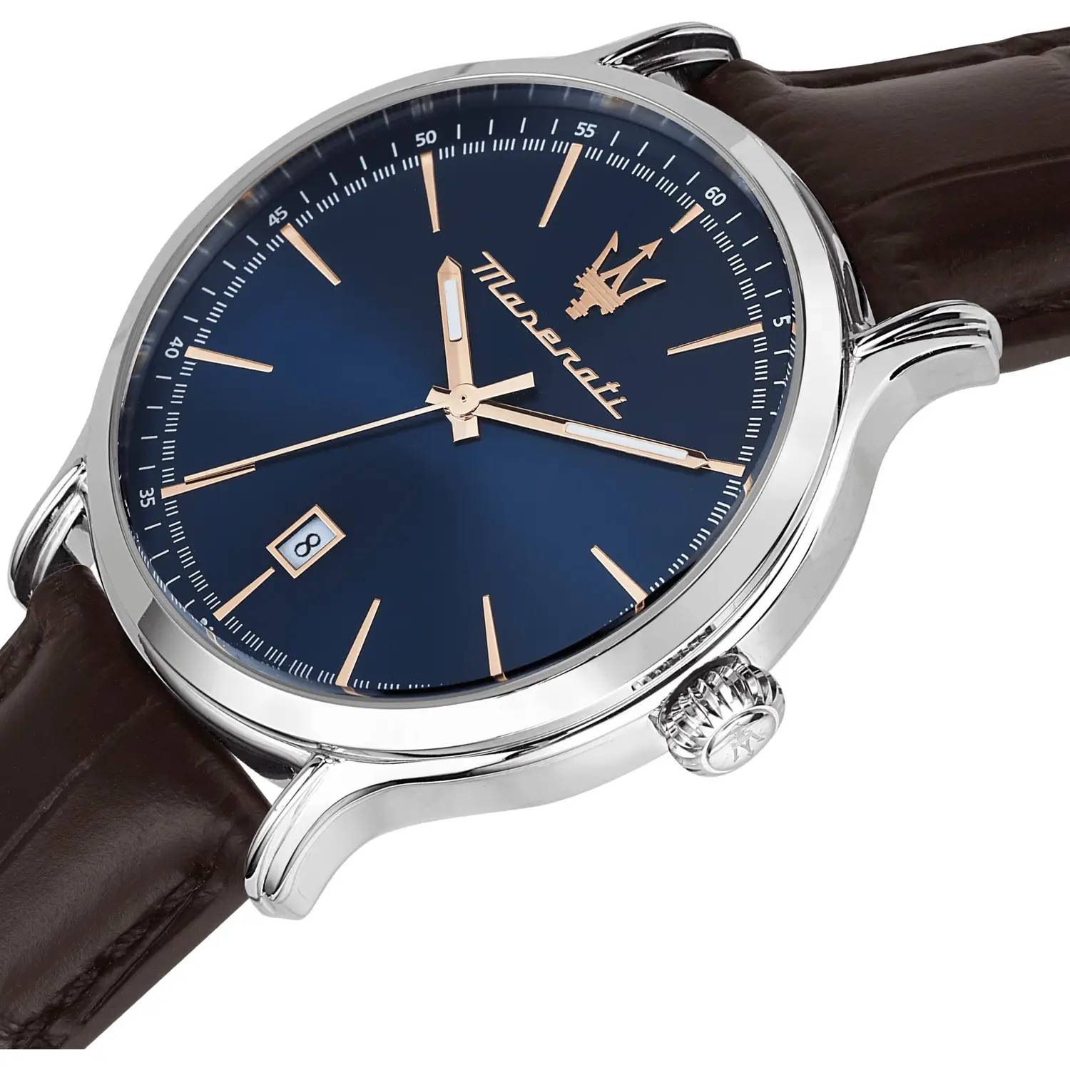 Orologio Uomo Maserati Acciaio Pelle Quarzo Solo Tempo Blu R8851118016