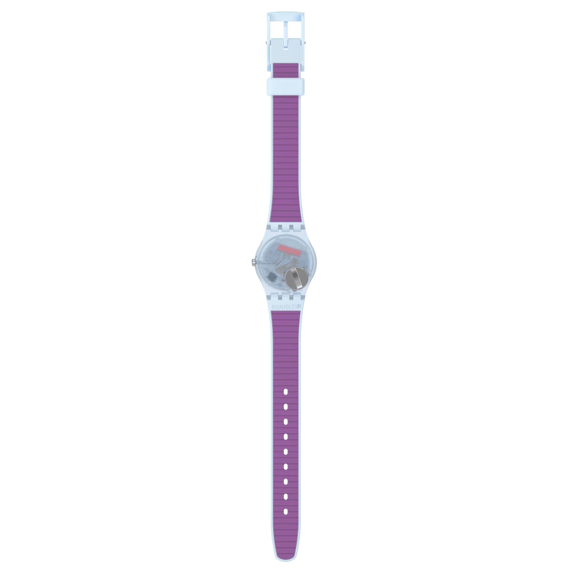 Orologio Donna Bambina Swatch Powder Plum Numeri Quarzo Bianco Viola LL126