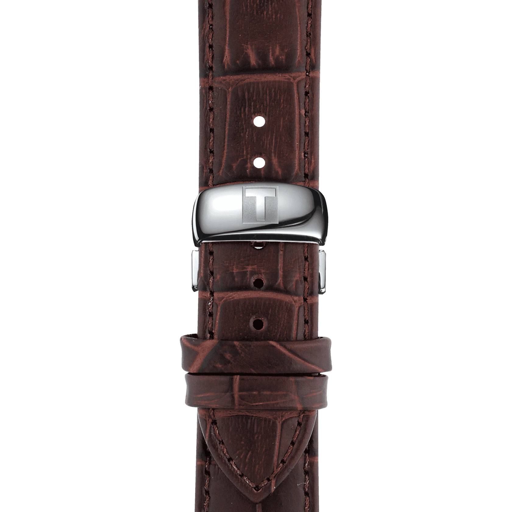 Orologio Uomo Tissot Quarzo Solo Tempo Acciaio Tradition Pelle Marrone T0636101603800