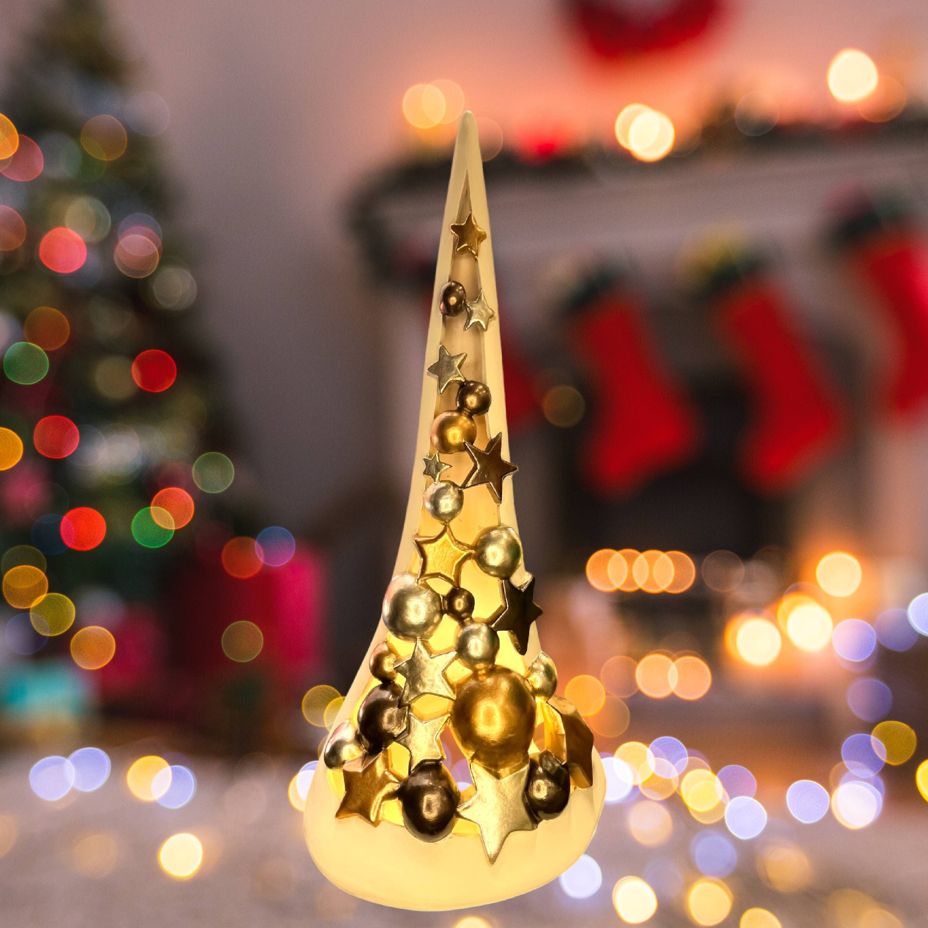 Albero Di Natale Con Sfere Ceramex 52 cm Ecrù 4731.3