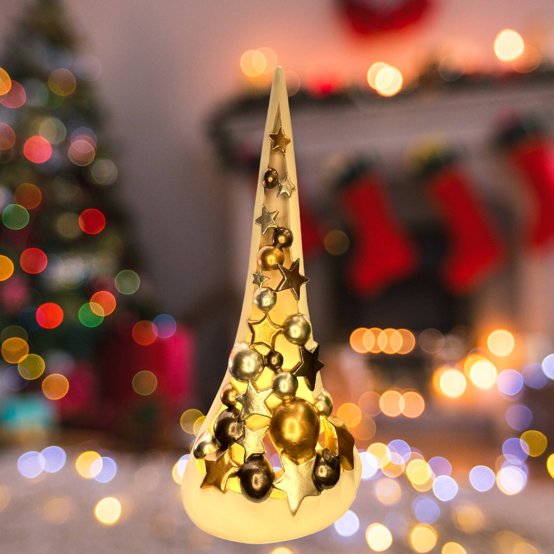 Albero Di Natale Con Sfere Ceramex 52 cm Ecrù 4731.3