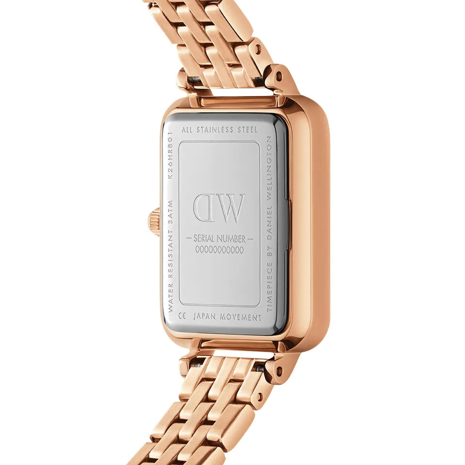 Orologio Donna Daniel Wellington Quadro Acciaio Rosè Madreperla Bianco DW00100620