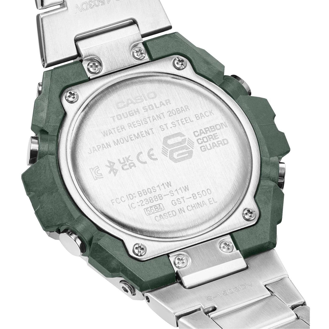 Orologio Uomo Casio G-Shock Acciaio Quarzo Cronografo Verde GST-B500AD-3AER