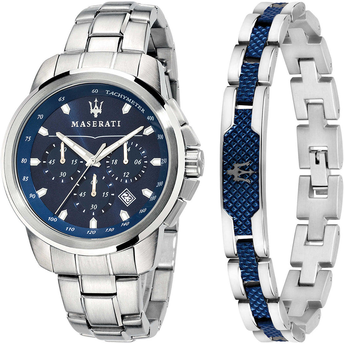 Orologio Uomo Acciaio Maserati Quarzo Cronografo + Bracciale R8851121016