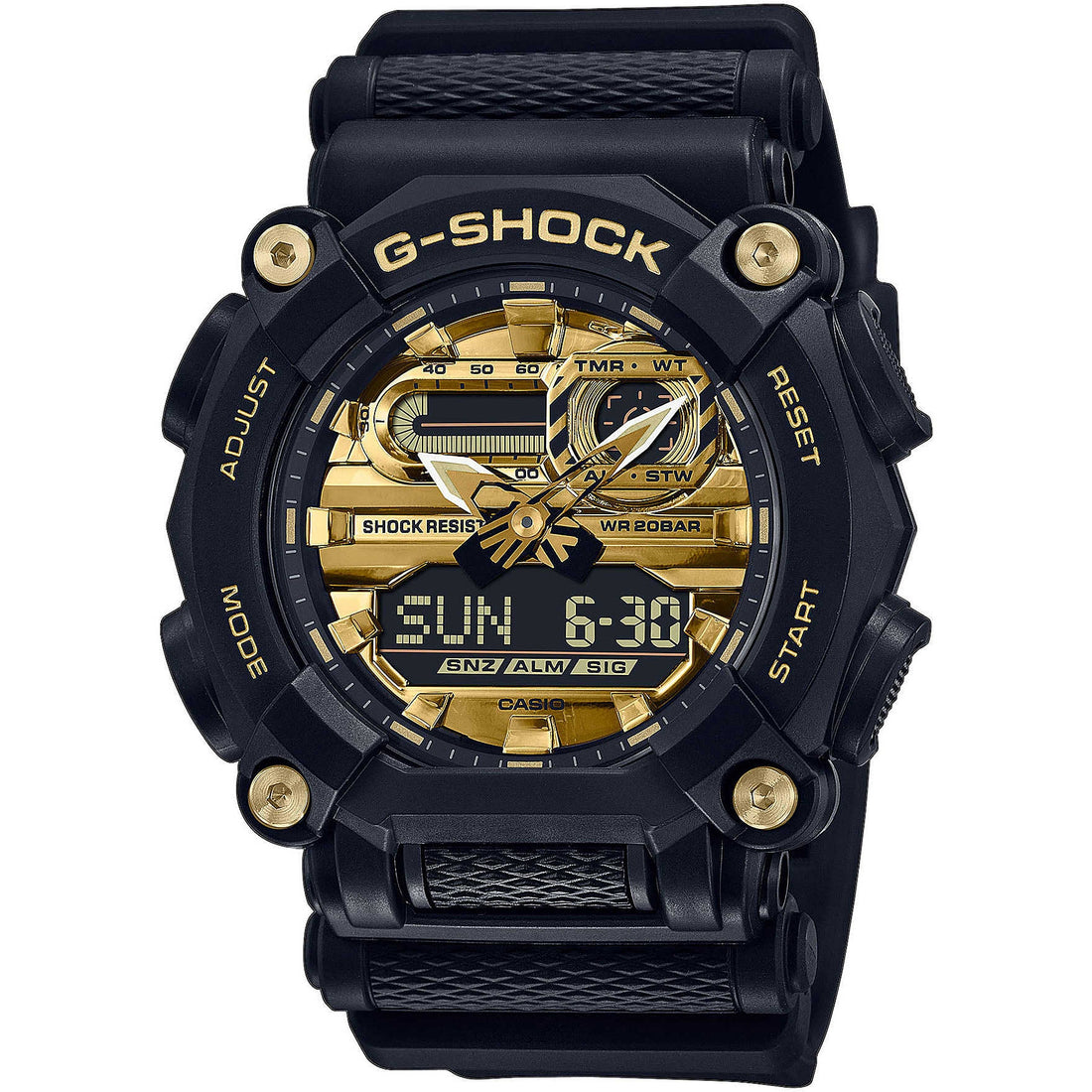 Orologio Uomo Casio G-Shock Dorato Nero Quarzo Analogico Digitale GA-900AG-1AER