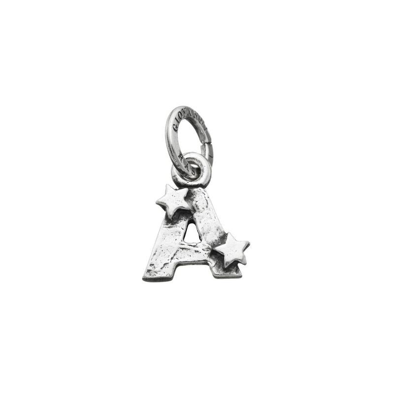 Charm Donna Giovanni Raspini Argento 925 Iniziale A Con Stelle Fatta A Mano 06647