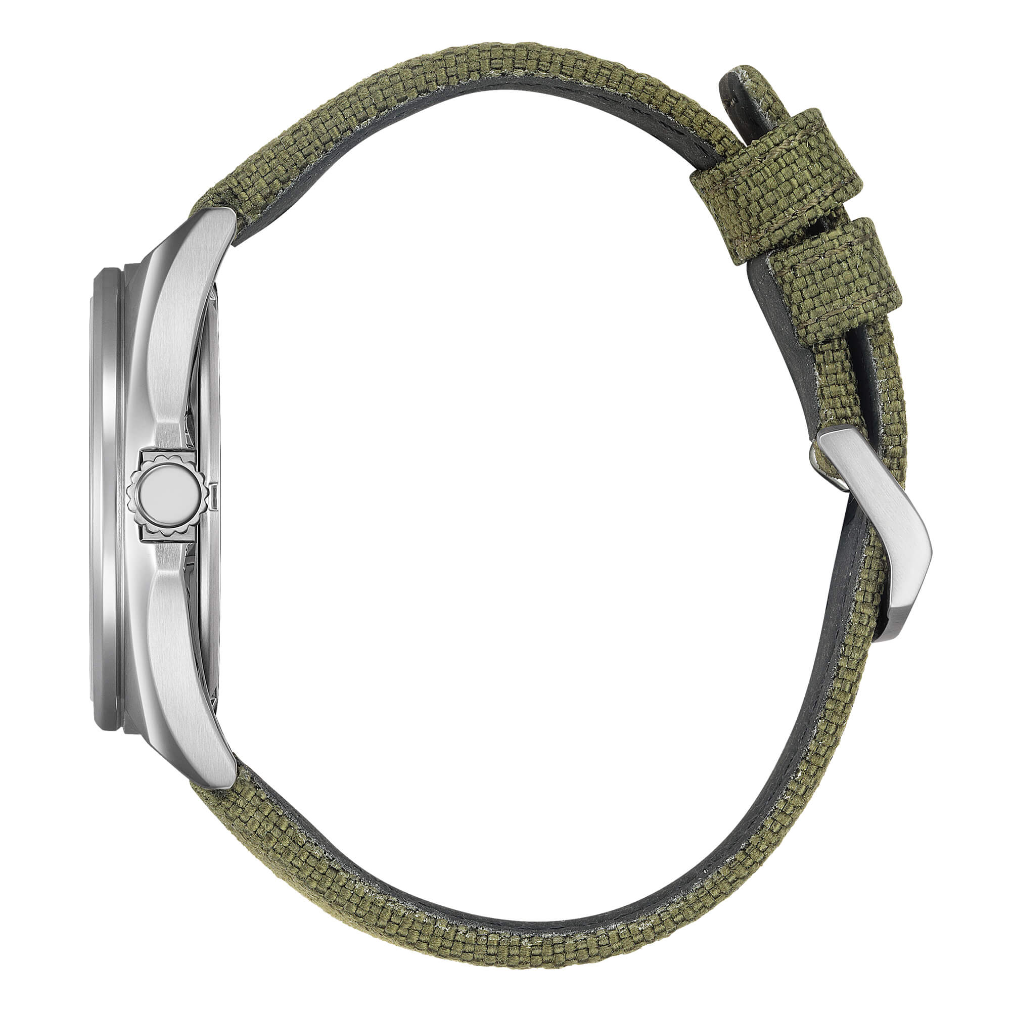 Orologio Uomo Citizen Verde Militare Eco-Drive Solo Tempo Acciaio Data AW1571-09E