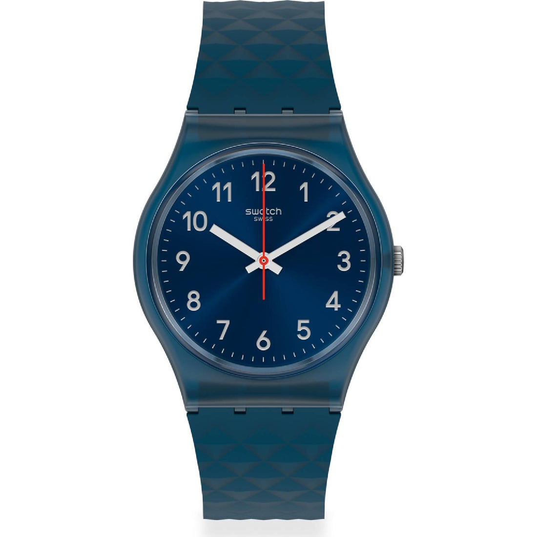 Orologio Donna Gomma Silicone Swatch Quarzo Solo Tempo Blu Numeri GN271