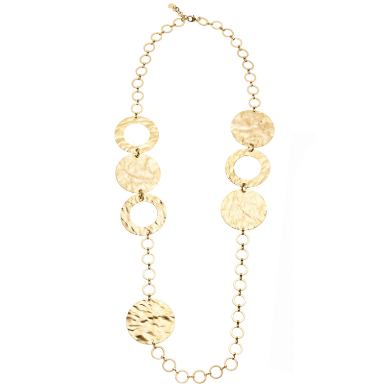 Collana Donna Ottaviani Bronzo Dischi Lucidi Dorati 501443C