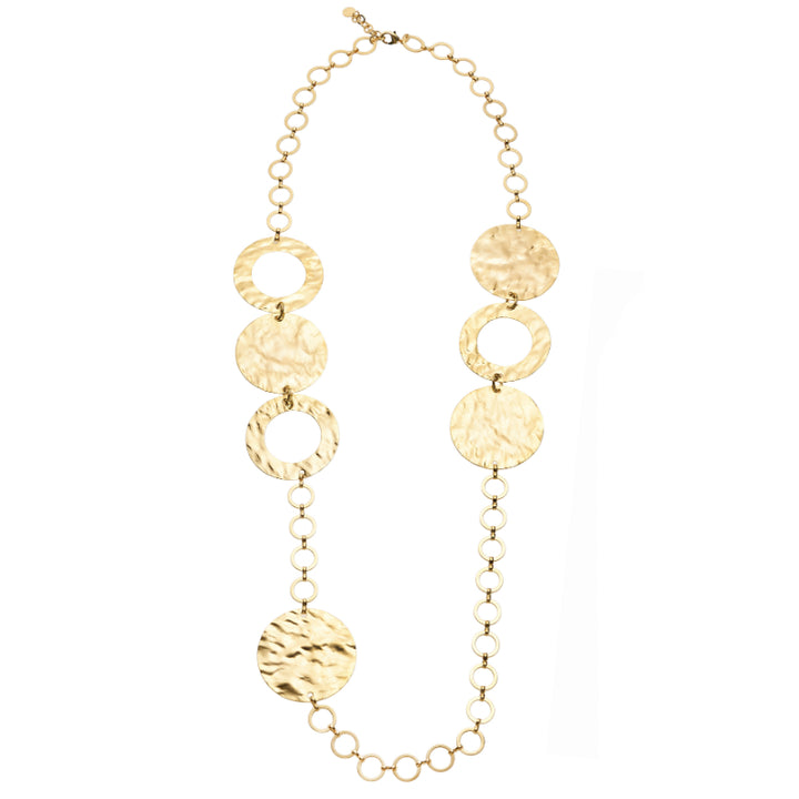Collana Donna Ottaviani Bronzo Dischi Lucidi Dorati 501443C