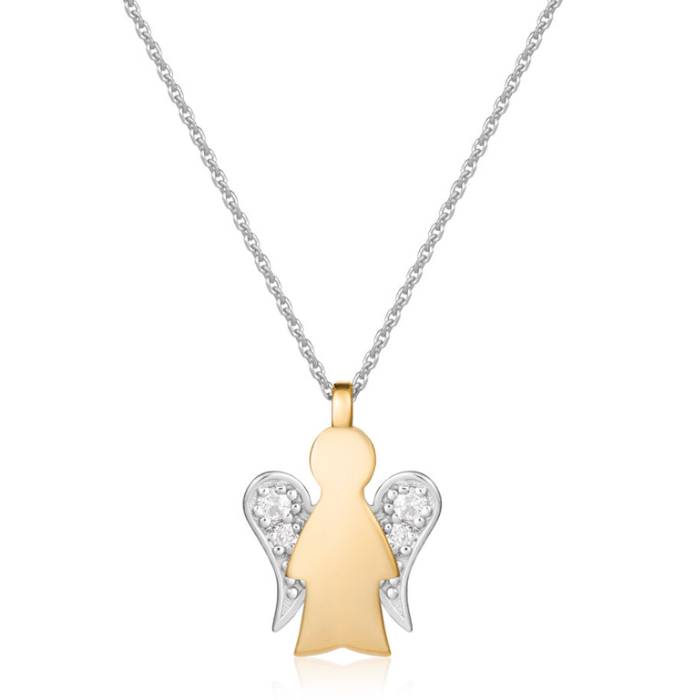 Collana Donna Roberto Giannotti Oro Bianco 9 Kt Angelo Diamanti NKT321