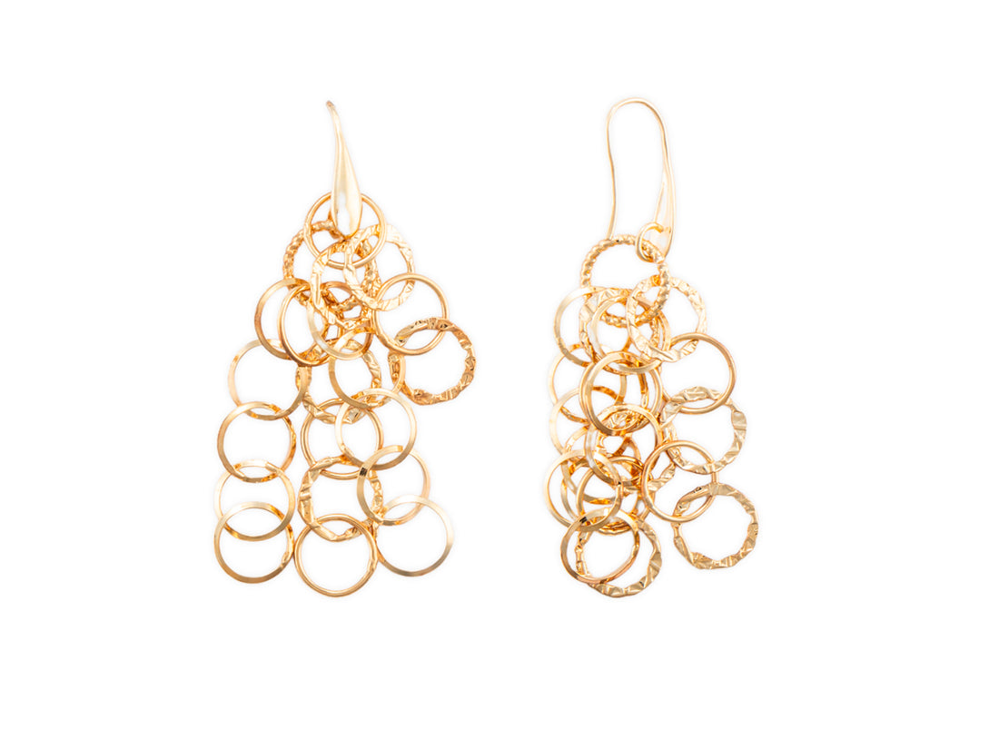 Orecchini Donna 4US Cesare Paciotti Acciaio pendenti con catena oro 4UOR7316W