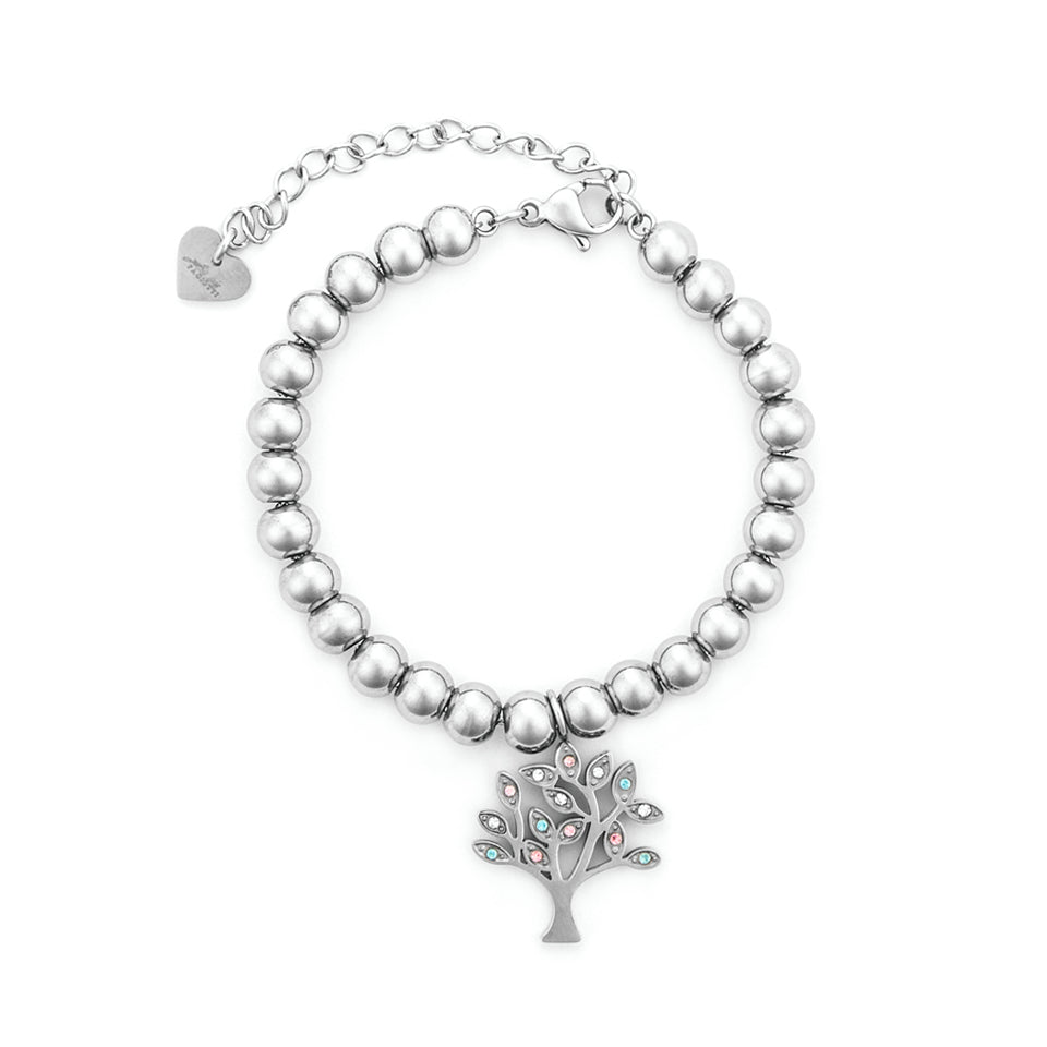 Bracciale Donna 4US Cesare Paciotti Acciaio Biglie Albero Della Vita 4UBR7385W