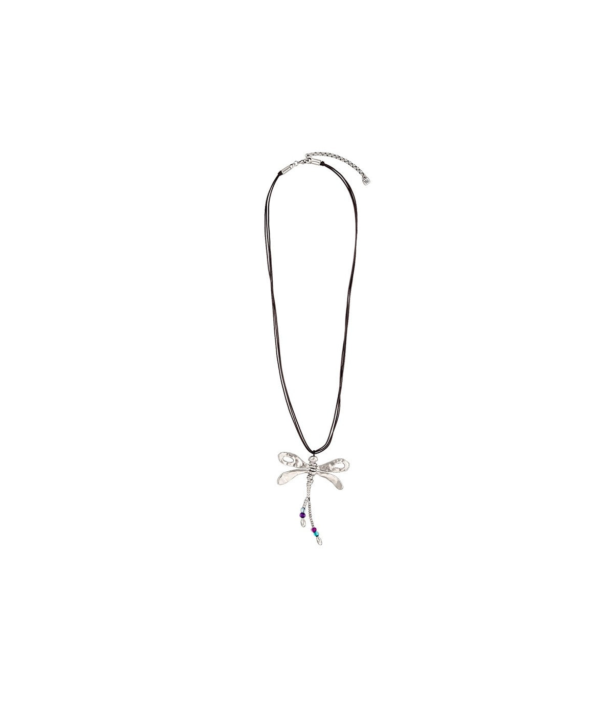 Collana Donna Uno de 50 Metallo Zama Colore Argento Libellula Biglie Colorate