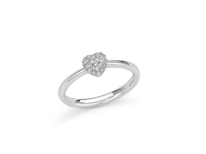 Anello Donna Miluna Argento 925 Cuore Topazi Bianchi Misura 14 LID4006