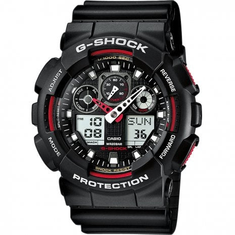 Orologio Uomo Casio G-SHOCK Quarzo Analogico Digitale Nero Rosso GA-100-1A4ER
