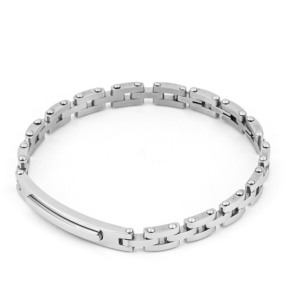 Bracciale Uomo 4US Cesare Paciotti acciaio Bianco con centrale rigido  4UBR4426