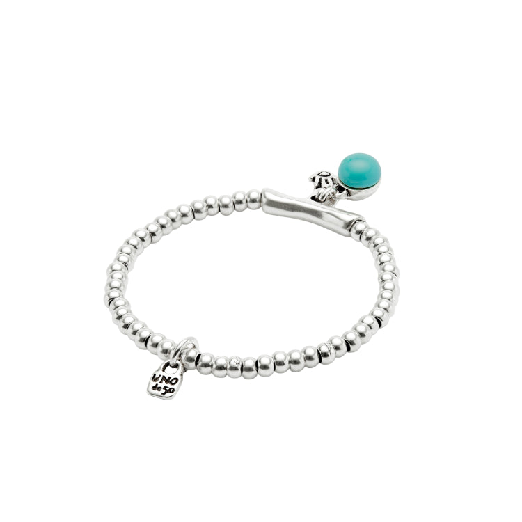Bracciale Donna Uno De 50 Sfere Placcato Argento Cristallo Murano Mano Di Fatima PUL2534TURMTL0M