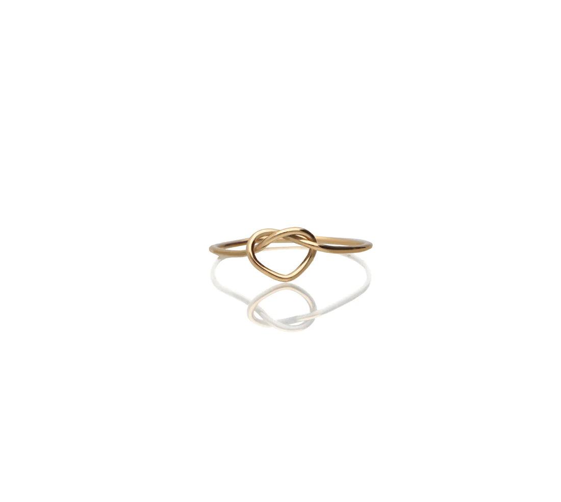 Anello Donna Cupido Filo D'Amore Cuoricino Annodato Oro Giallo 9 KT Mis 12 AN254G