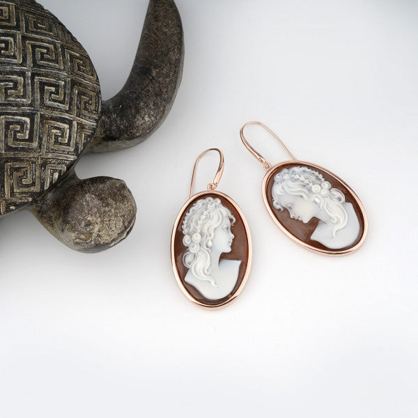 Orecchini Donna Cameo Italiano Argento Rosè 925 Dama O201H-R