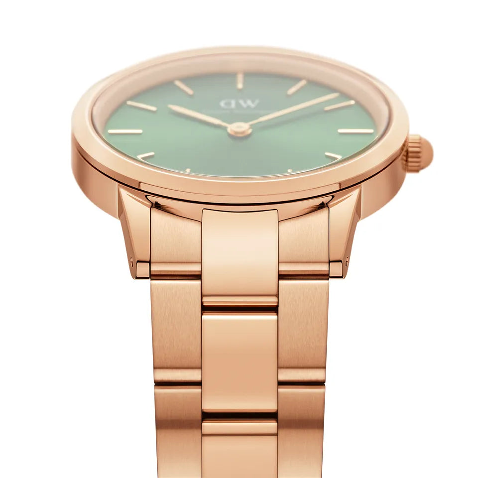Orologio Donna Daniel Wellington Quarzo Solo Tempo Acciaio Rosè Verde 28 mm DW00100421