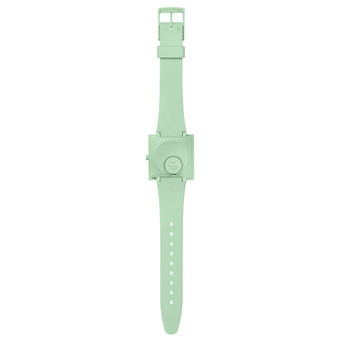 Orologio Unisex Swatch What IF Cassa Quadrata Verde Menta Quarzo Doppia Data SO34G701