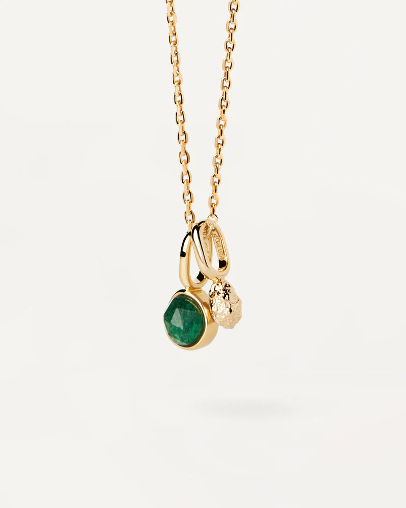 Collana Donna PDPaola Argento Dorato Pietra Verde CO01-824-U