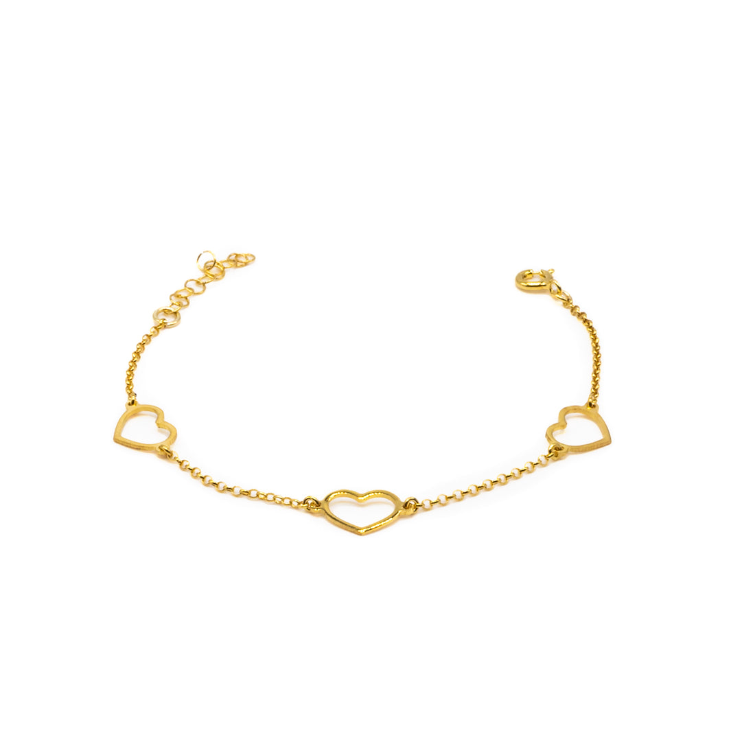 Bracciale Donna Re Mida Argento 925 Dorato Cuore Vuoto B006