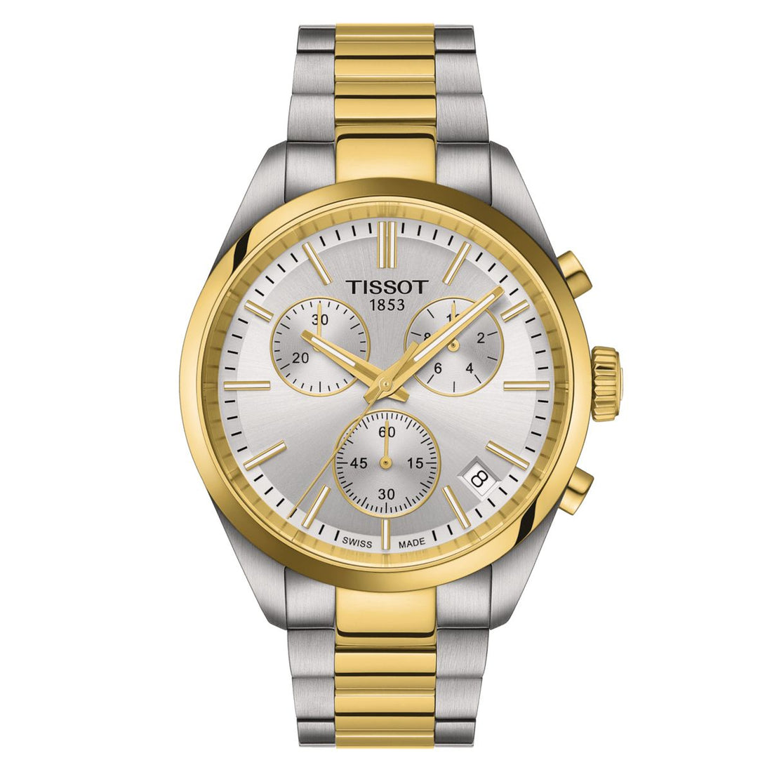Orologio Uomo Tissot PR100 Acciaio Bicolore Lucido Cronografo Data T1504172203100