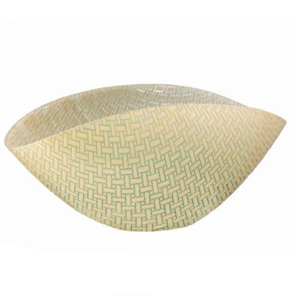 Centrotavola Onlylux Vetro Pattern 28X14 cm Acqua Mare/Crema OL03080