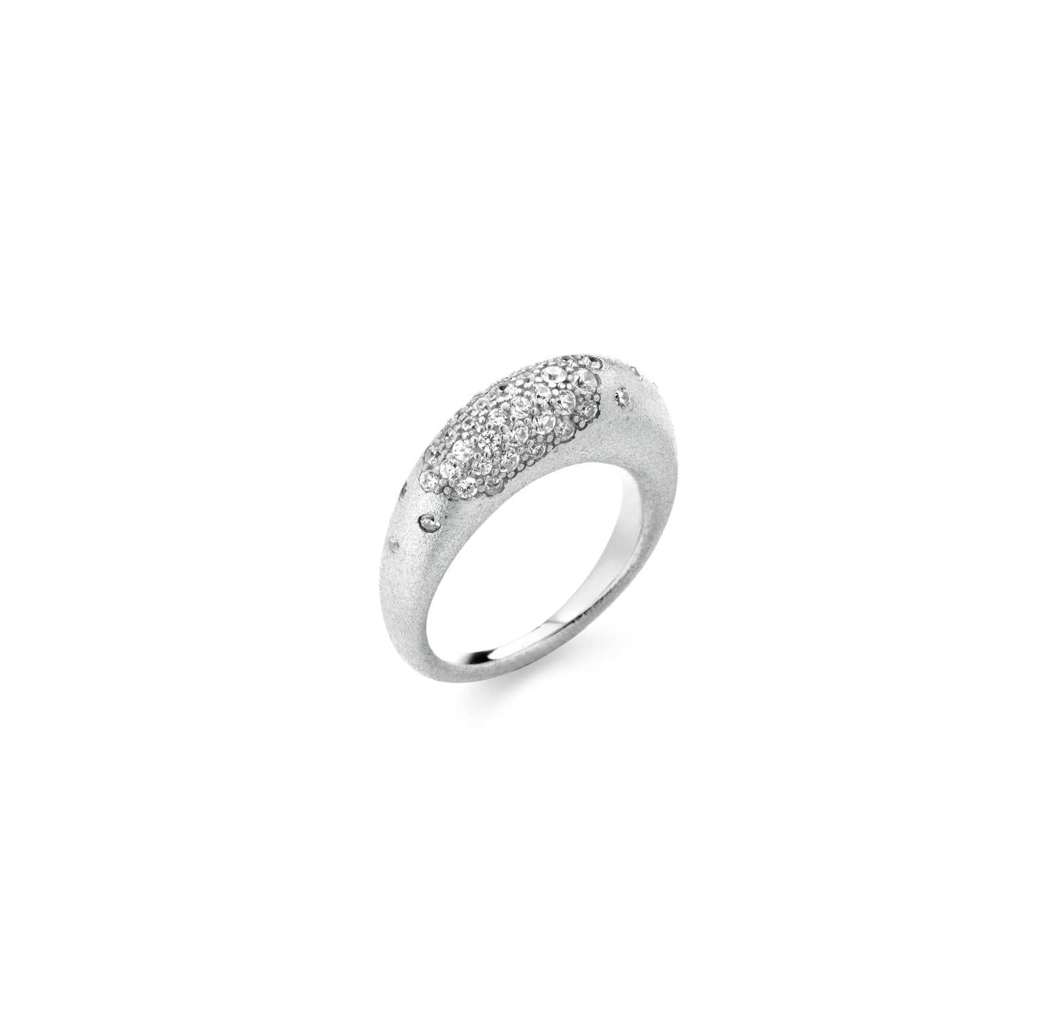 Anello Donna Sogni Argento 925 Satinato Zirconi Bianchi Misura 16 AN107BB/16