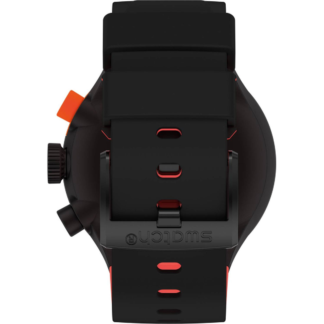 Orologio Uomo Silicone Gomma Swatch Quarzo Big Bold Cronografo Nero SB02B402