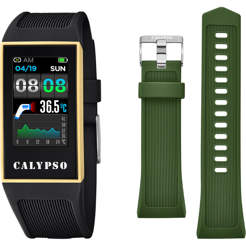 Orologio Uomo Bambino Calypso Smartwatch Doppio Cinturino Nero Verde K8502/4